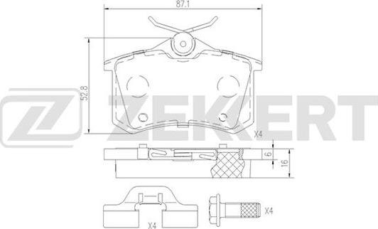 Zekkert BS-1690 - Bremžu uzliku kompl., Disku bremzes autospares.lv