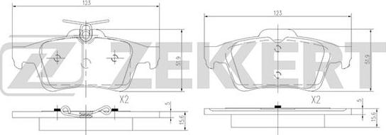 Zekkert BS-1600 - Тормозные колодки, дисковые, комплект www.autospares.lv