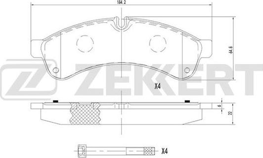 Zekkert BS-1689 - Тормозные колодки, дисковые, комплект www.autospares.lv