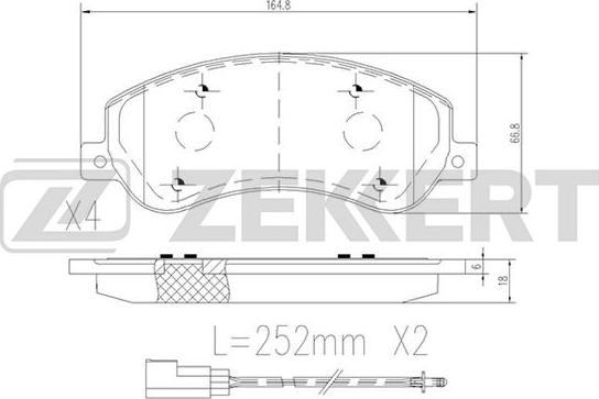 Zekkert BS-1680 - Bremžu uzliku kompl., Disku bremzes www.autospares.lv