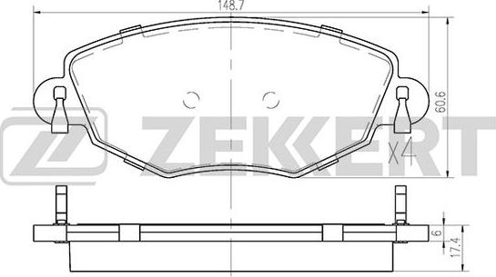 Zekkert BS-1673 - Bremžu uzliku kompl., Disku bremzes autospares.lv