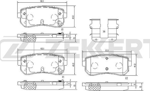 Zekkert BS-1099 - Brake Pad Set, disc brake www.autospares.lv