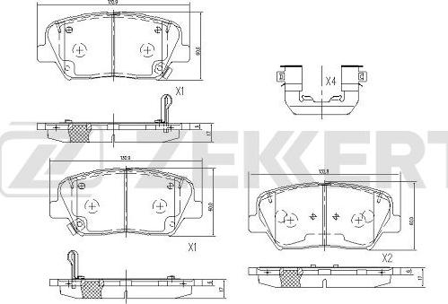 Zekkert BS-1094 - Bremžu uzliku kompl., Disku bremzes www.autospares.lv