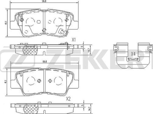 Zekkert BS-1095 - Bremžu uzliku kompl., Disku bremzes autospares.lv