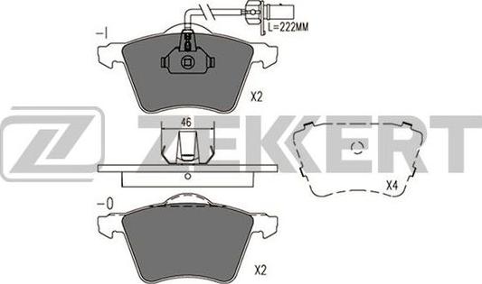 Zekkert BS-1093 - Brake Pad Set, disc brake www.autospares.lv