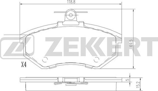 Zekkert BS-1097 - Тормозные колодки, дисковые, комплект www.autospares.lv