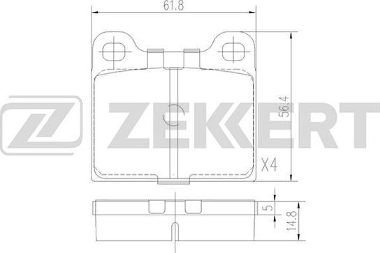 Zekkert BS-1049 - Тормозные колодки, дисковые, комплект www.autospares.lv