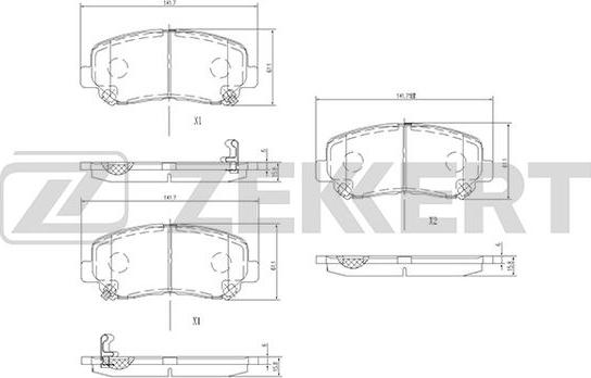 Zekkert BS-1000 - Brake Pad Set, disc brake www.autospares.lv