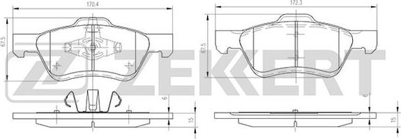 Zekkert BS-1003 - Bremžu uzliku kompl., Disku bremzes autospares.lv