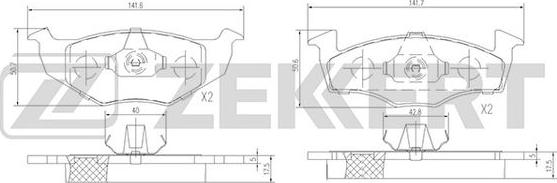 Zekkert BS-1011 - Тормозные колодки, дисковые, комплект www.autospares.lv