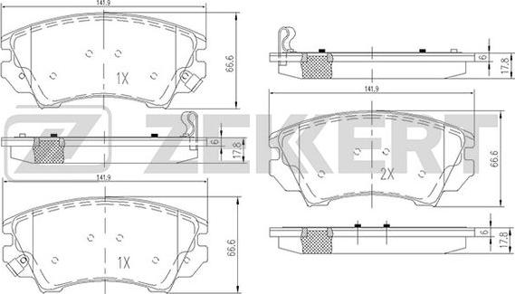 Zekkert BS-1013 - Bremžu uzliku kompl., Disku bremzes www.autospares.lv