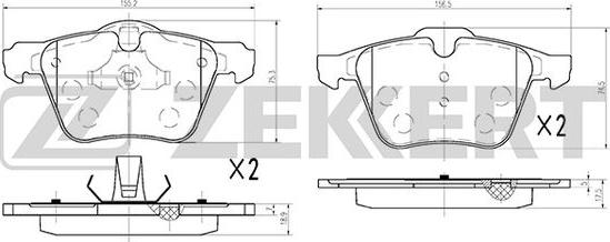 Zekkert BS-1031 - Bremžu uzliku kompl., Disku bremzes autospares.lv