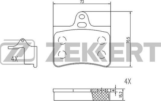 Zekkert BS-1020 - Bremžu uzliku kompl., Disku bremzes autospares.lv