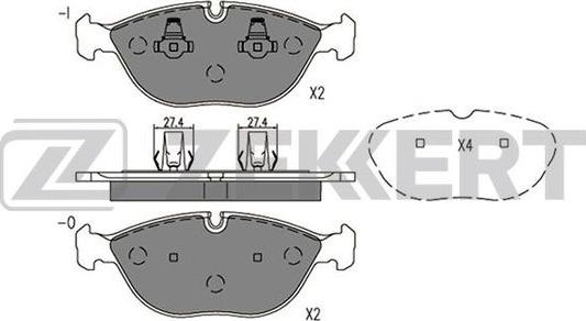 Zekkert BS-1074 - Brake Pad Set, disc brake www.autospares.lv