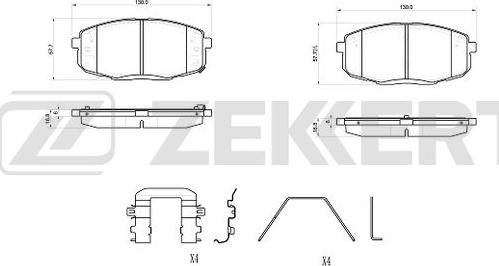 Zekkert BS-1076 - Тормозные колодки, дисковые, комплект www.autospares.lv