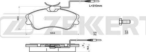 Zekkert BS-1070 - Bremžu uzliku kompl., Disku bremzes autospares.lv