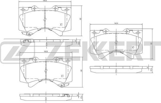 Zekkert BS-1149 - Brake Pad Set, disc brake www.autospares.lv