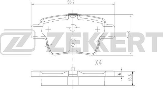 Zekkert BS-1144 - Bremžu uzliku kompl., Disku bremzes autospares.lv