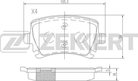 Zekkert BS-1142 - Bremžu uzliku kompl., Disku bremzes autospares.lv