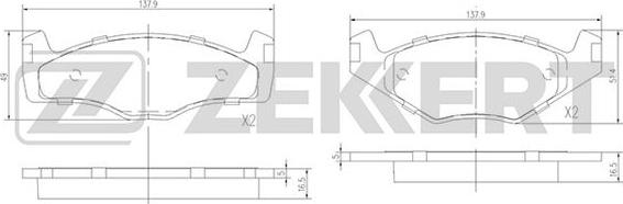 Zekkert BS-1154 - Brake Pad Set, disc brake www.autospares.lv