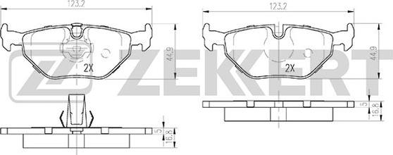 Zekkert BS-1155 - Bremžu uzliku kompl., Disku bremzes autospares.lv