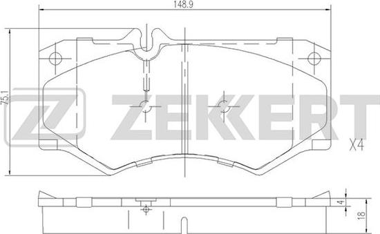 Zekkert BS-1151 - Bremžu uzliku kompl., Disku bremzes autospares.lv