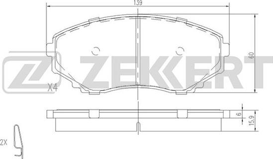 Zekkert BS-1153 - Brake Pad Set, disc brake www.autospares.lv