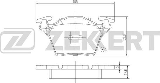 Zekkert BS-1160 - Bremžu uzliku kompl., Disku bremzes autospares.lv