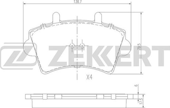 Zekkert BS-1161 - Bremžu uzliku kompl., Disku bremzes autospares.lv