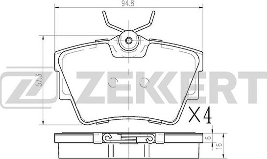 Zekkert BS-1162 - Тормозные колодки, дисковые, комплект www.autospares.lv