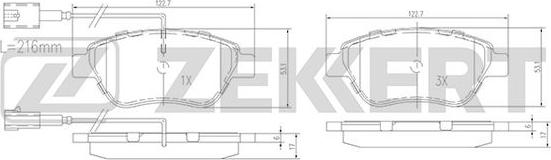 Zekkert BS-1167 - Bremžu uzliku kompl., Disku bremzes www.autospares.lv