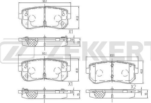 Zekkert BS-1105 - Bremžu uzliku kompl., Disku bremzes www.autospares.lv