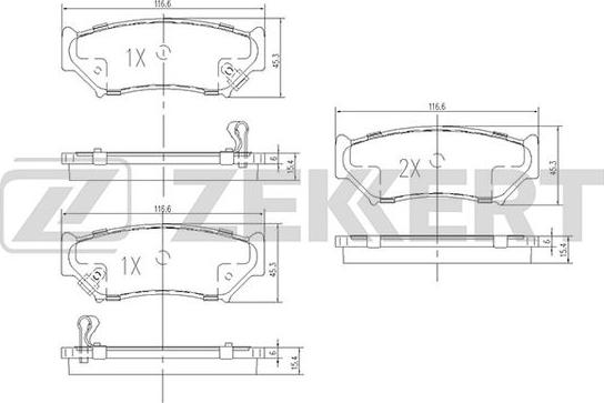 Zekkert BS-1106 - Тормозные колодки, дисковые, комплект www.autospares.lv