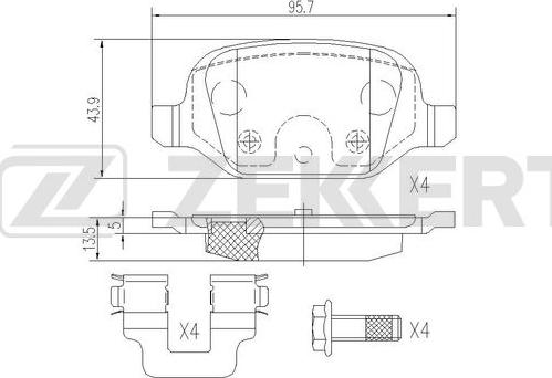 Zekkert BS-1108 - Bremžu uzliku kompl., Disku bremzes www.autospares.lv