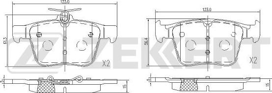 Zekkert BS-1114 - Bremžu uzliku kompl., Disku bremzes www.autospares.lv