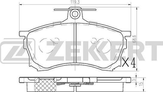 Zekkert BS-1115 - Brake Pad Set, disc brake www.autospares.lv