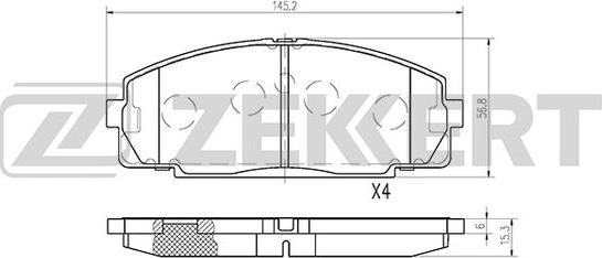 Zekkert BS-1110 - Brake Pad Set, disc brake www.autospares.lv