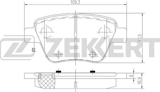 Zekkert BS-1185 - Тормозные колодки, дисковые, комплект www.autospares.lv