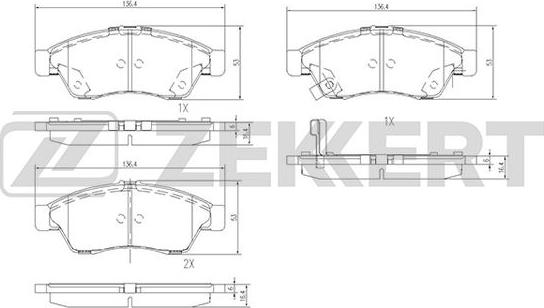 Zekkert BS-1139 - Тормозные колодки, дисковые, комплект www.autospares.lv