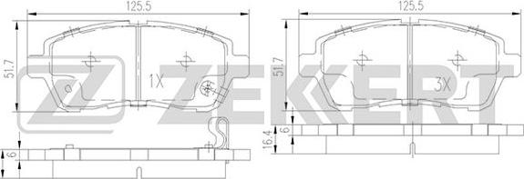 Zekkert BS-1130 - Bremžu uzliku kompl., Disku bremzes autospares.lv