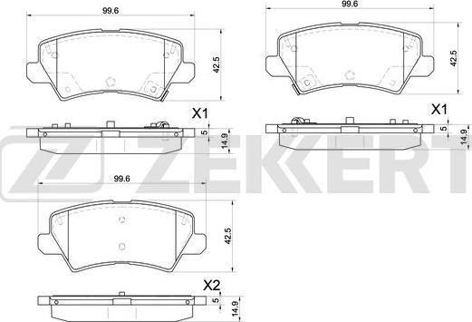 Zekkert BS-1133 - Тормозные колодки, дисковые, комплект www.autospares.lv