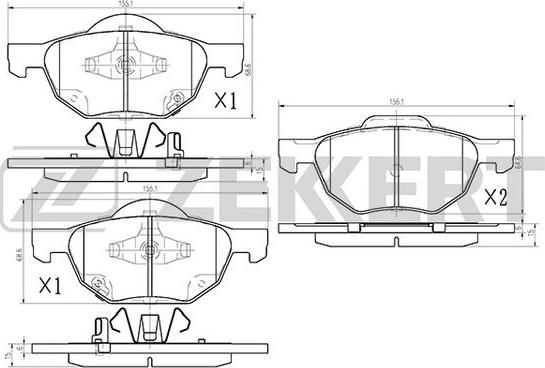 Zekkert BS-1125 - Bremžu uzliku kompl., Disku bremzes www.autospares.lv