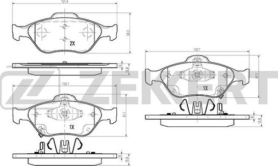 Zekkert BS-1120 - Bremžu uzliku kompl., Disku bremzes www.autospares.lv