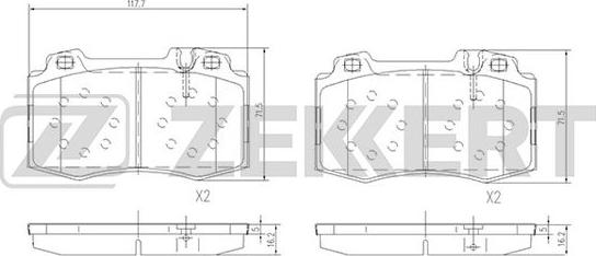 Zekkert BS-1121 - Bremžu uzliku kompl., Disku bremzes autospares.lv