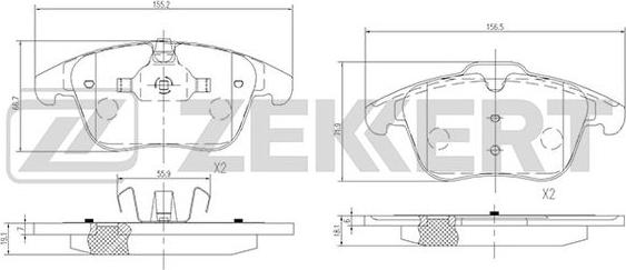 Zekkert BS-1128 - Bremžu uzliku kompl., Disku bremzes autospares.lv