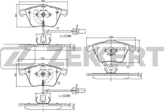 Zekkert BS-1173 - Тормозные колодки, дисковые, комплект www.autospares.lv