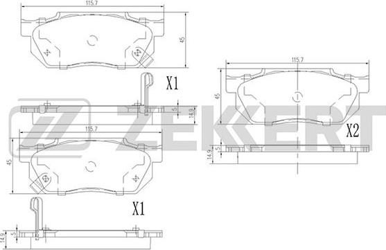 Zekkert BS-1860 - Тормозные колодки, дисковые, комплект www.autospares.lv