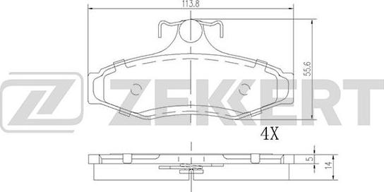 Zekkert BS-1863 - Тормозные колодки, дисковые, комплект www.autospares.lv