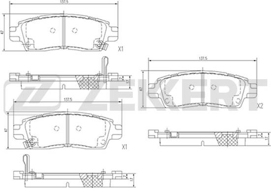 Zekkert BS-1867 - Bremžu uzliku kompl., Disku bremzes www.autospares.lv