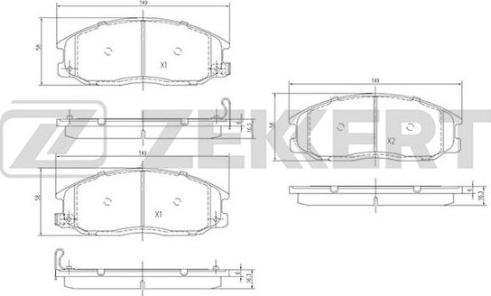 Zekkert BS-1804 - Bremžu uzliku kompl., Disku bremzes autospares.lv